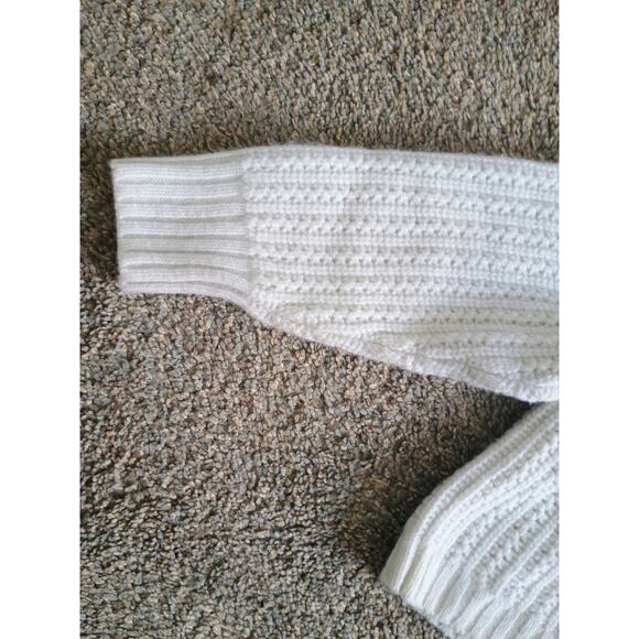 Madewell Pointelle-Stitch Mockneck Sweater ivory cream 100% merino wool small - Picture 3 of 13